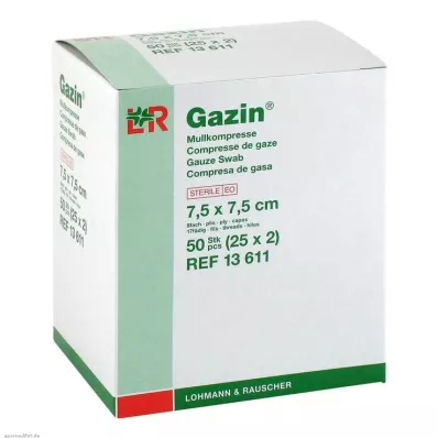 GAZIN Gazlı bez komp. 7,5x7,5 cm steril 8 katlı, 25X2 adet GAZIN Gazlı bez komp. 7,5x7,5 cm steril 8 katlı, 25X2 adet