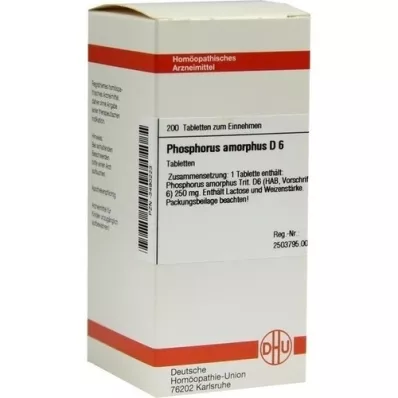 PHOSPHORUS AMORPHUS D 6 tablet, 200 adet