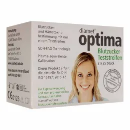 Diamet optima kan şekeri test şeritleri 2si 1 arada, 2x25 adet