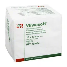 VLIWASOFT Dokumasız kompresler 10x10 cm steril olmayan 4l., 100 adet