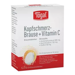 TOGAL Baş ağrısı efervesan + Vit.C efervesan tablet, 20 adet