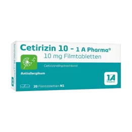 CETIRIZIN 10-1A Pharma film kaplı tabletler, 20 adet
