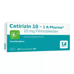 CETIRIZIN 10-1A Pharma film kaplı tabletler, 50 adet