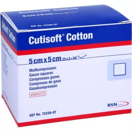 CUTISOFT Pamuklu kompres 5x5 cm steril 12 katlı, 25X2 adet