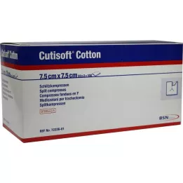 CUTISOFT Pamuklu yarık kompres 7,5x7,5 cm steril, 50X2 adet