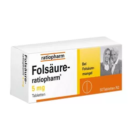FOLSÄURE-RATIOPHARM 5 mg tabletler, 50 adet