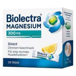 BIOLECTRA Magnezyum 300 mg Doğrudan Limon Çubukları, 20 adet