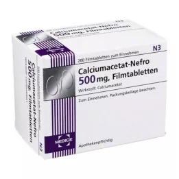 CALCIUMACETAT NEFRO 500 mg film kaplı tabletler, 200 adet