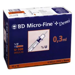 BD MICRO-FINE+ İnsülin şırıngası 0,3 ml U100 0,3x8 mm, 100 adet