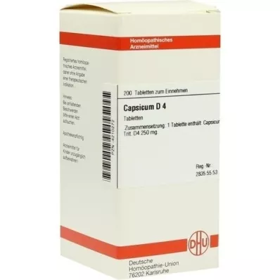 CAPSICUM D 4 tablet, 200 adet CAPSICUM D 4 tablet, 200 adet