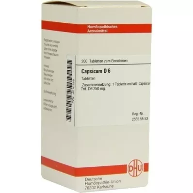 CAPSICUM D 6 tablet, 200 adet CAPSICUM D 6 tablet, 200 adet