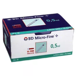 BD MICRO-FINE+ İnsülin şırıngası 0,5 ml U100 12,7 mm, 100X0,5 ml