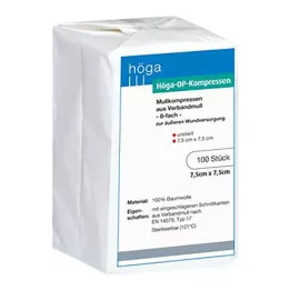 HÖGA-KOMPRESSEN OP 7,5x7,5 cm steril olmayan 8li, 100 adet