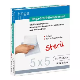 HÖGA-KOMPRESSEN 5x5 cm steril 8 yönlü, 5X2 adet