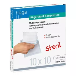 HÖGA-KOMPRESSEN 10x10 cm steril 8 yönlü, 5X2 adet