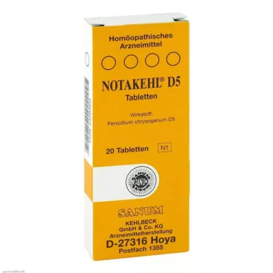 NOTAKEHL D 5 tablet, 20 adet NOTAKEHL D 5 tablet, 20 adet