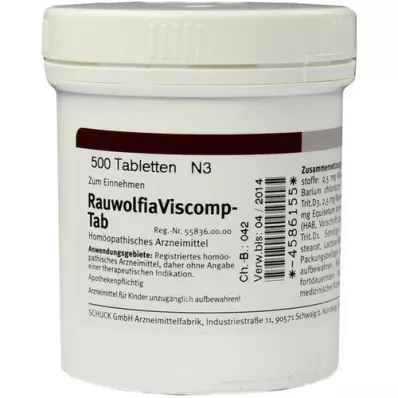 RAUWOLFIAVISCOMP TAB Tabletler, 500 adet
