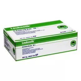 LEUKOSILK 2,5 cmx9,2 m, 12 adet