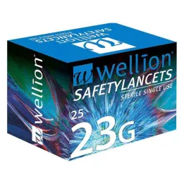 WELLION Emniyet Mızrakları 23 G tek kullanımlık emniyetli lanset, 25 adet