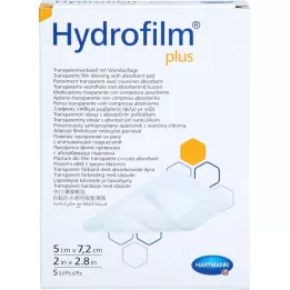 HYDROFILM Artı şeffaf bandaj 5x7,2 cm, 5 adet