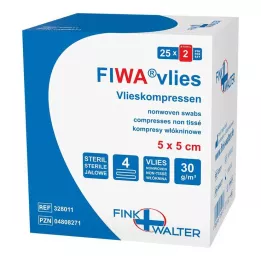 VLIESKOMPRESSEN 5x5 cm steril 4 katlı, 25X2 adet