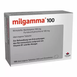 MILGAMMA 100 mg kaplı tabletler, 100 adet