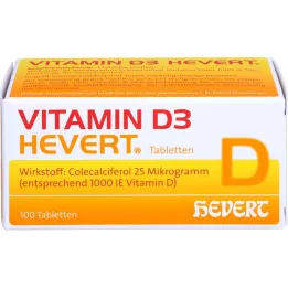 VITAMIN D3 HEVERT tabletler, 100 adet