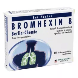 BROMHEXIN 8 Berlin Chemie kaplamalı tablet, 20 adet