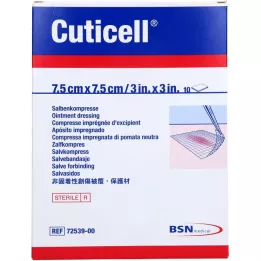 CUTICELL Merhem kompresleri 7,5x7,5 cm, 10 adet