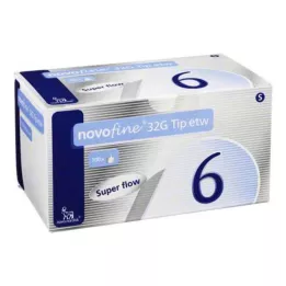 NOVOFINE 6 mm kanüller 32 G uçlu etw, 100 adet