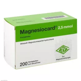 MAGNESIOCARD 2,5 mmol film kaplı tabletler, 200 adet