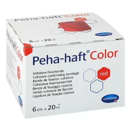 PEHA-HAFT Renk sabitleme bandajı 6 cmx20 m kırmızı, 1 adet