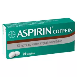 ASPIRIN Kafein tabletleri, 20 adet
