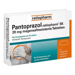 PANTOPRAZOL-ratiopharm SK 20 mg mide-dirençli tabletler, 14 adet