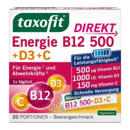 Taxofit Enerji B12 500 + D3 + C Direkt Granül, 20 adet