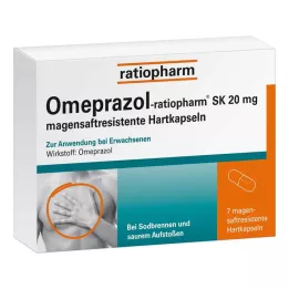 OMEPRAZOL-ratiopharm SK 20 mg mideye dayanıklı sert kapsüller, 7 adet
