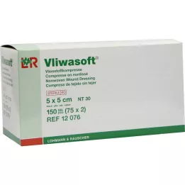 VLIWASOFT Dokumasız kompresler 5x5 cm steril 4l., 150 adet