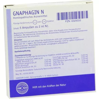 GNAPHAGIN N enjeksiyonluk çözelti, 5X2 ml GNAPHAGIN N enjeksiyonluk çözelti, 5X2 ml