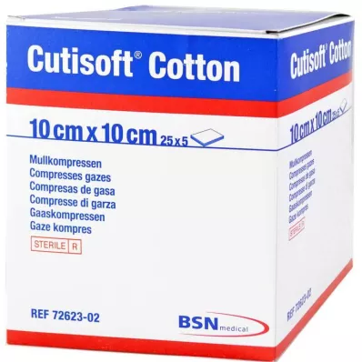 CUTISOFT Pamuklu Sıkıştırılmış 10x10 cm 8 katlı, 25X5 adet CUTISOFT Pamuklu Sıkıştırılmış 10x10 cm 8 katlı, 25X5 adet