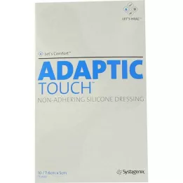ADAPTIC Dokunmatik 5x7,6 cm yapışmayan silikon yara örtüsü, 10 adet