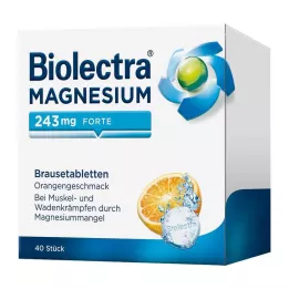 BIOLECTRA Magnezyum 243 mg forte Turuncu efervesan tablet, 40 adet