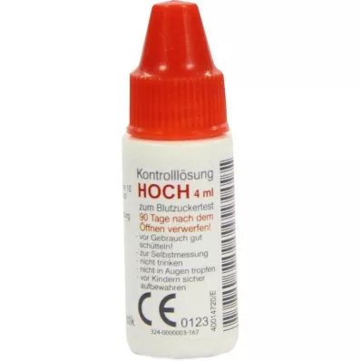 GLUCO TEST Artı kontrol solüsyonu yüksek, 4 ml
