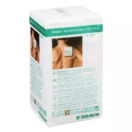 ASKINA Gazlı bez kompresler 7,5x7,5 cm steril olmayan 8 katlı, 100 adet