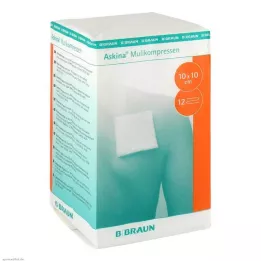 ASKINA Gazlı bez kompresler 10x10 cm steril olmayan 12 katlı, 100 adet