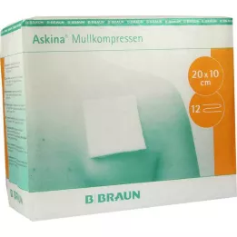 ASKINA Gazlı bez kompresler 10x20 cm steril olmayan 12 katlı, 100 adet
