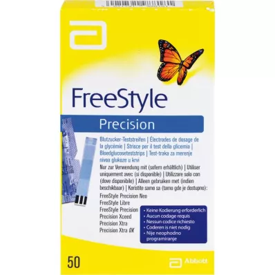 FREESTYLE Kodlama olmadan hassas kan şekeri test şeritleri, 50 adet