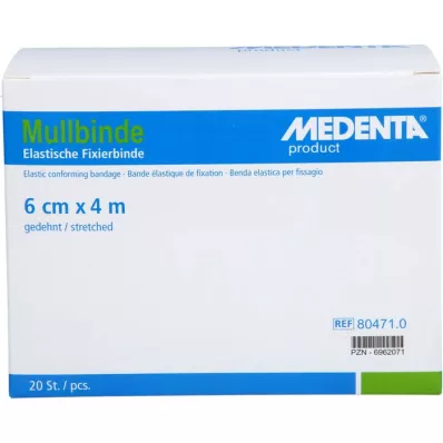 MULLBINDEN elastik 6 cmx4 m, 20 adet