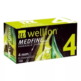 WELLION MEDFINE artı kalem iğneleri 4 mm, 100 adet