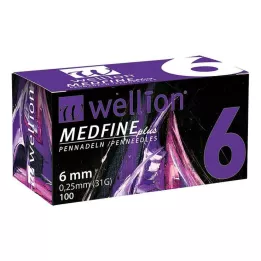 WELLION MEDFINE artı kalem iğneleri 6 mm, 100 adet