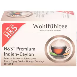 H&amp;S Siyah çay premium Hindistan-Seylan filtre torbası, 20X1,8 g